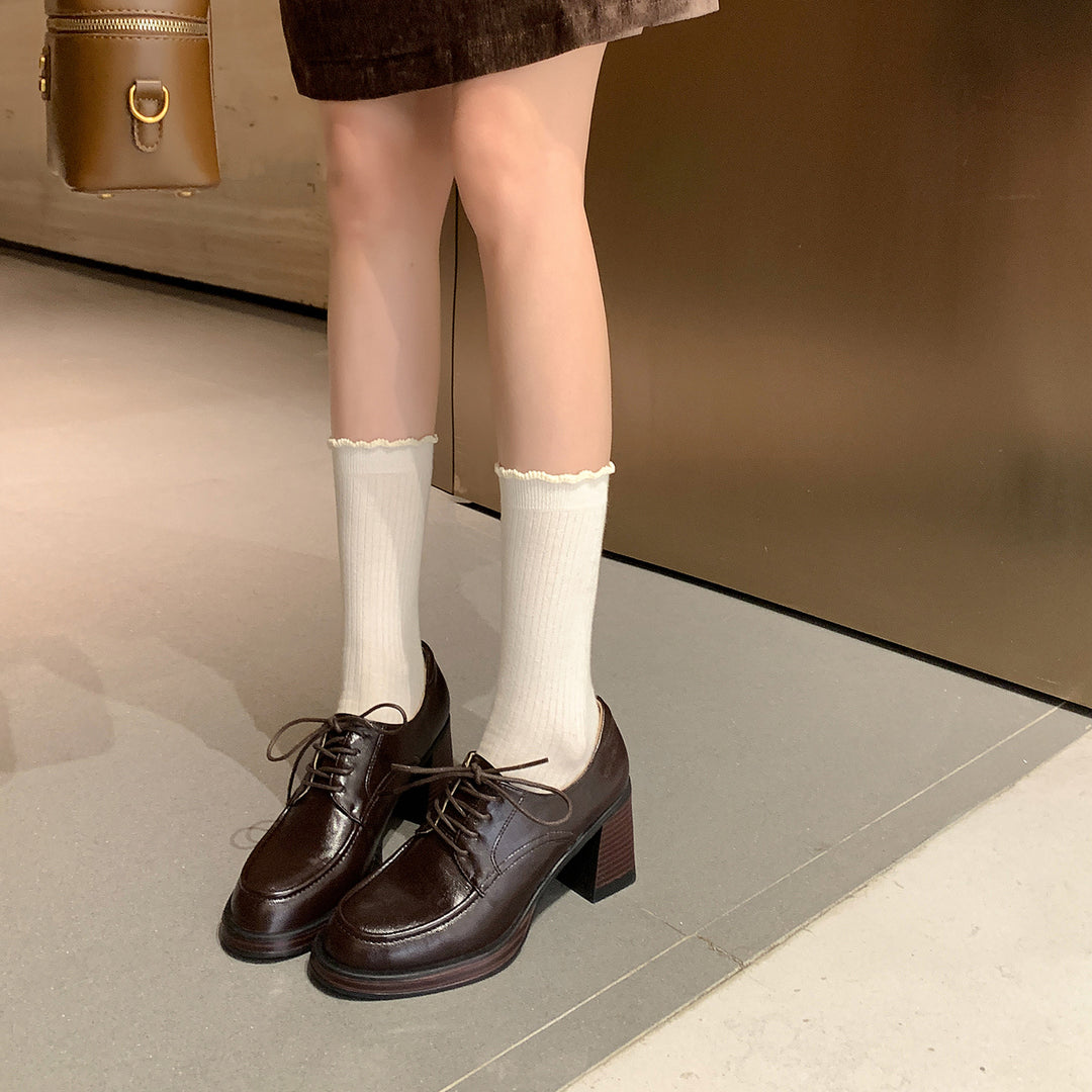 Damen Elegante Schnürschuhe mit modischem Blockabsatz R&B