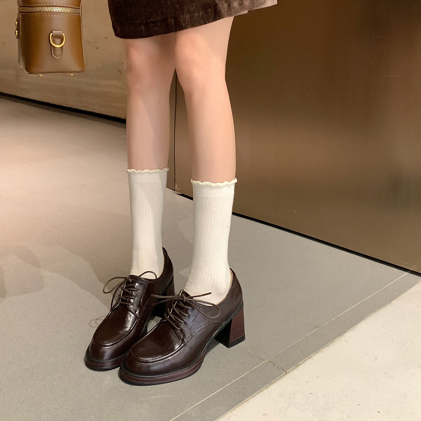 Damen Elegante Schnürschuhe mit modischem Blockabsatz R&B