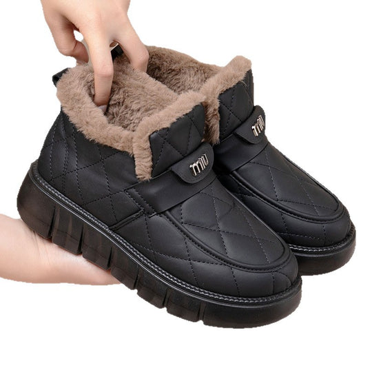 Damen Weiche und gefütterte Winterstiefel mit praktischer Klettverschlussfunktion R&B