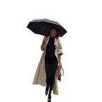Damen Eleganter Trenchcoat mit offenen Ärmeln und modernem Schnitt R&B