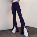 Damen Flared Leggings mit seitlichem Schlitz R&B