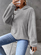 Damen kuscheliger Hoodie aus hochwertigem Plüsch R&B