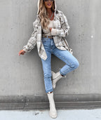 R&B | Street Style Chic Karierte Jacke mit Kapuze