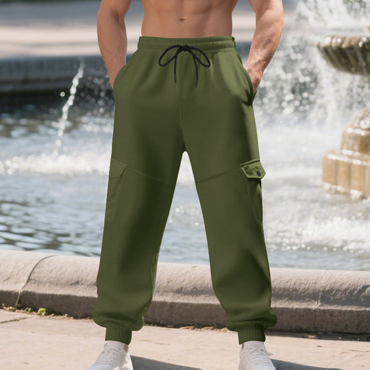 Herren Cargo-Jogginghose mit seitlichen Taschen und elastischem Bund R&B