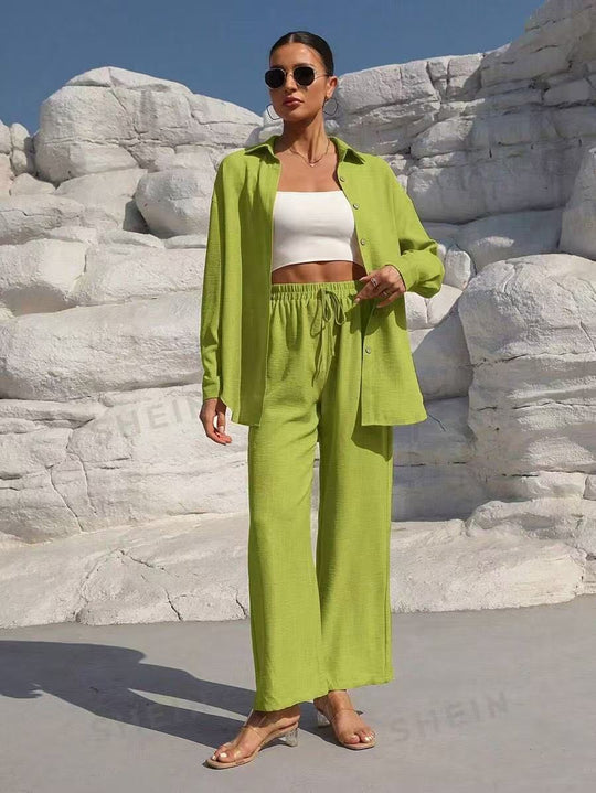 Damen elegantes und lässiges Loungewear-Set mit lockerer Passform R&B