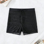 Damen Elegante Badeshorts mit transparentem Netzdesign R&B
