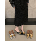 Damen Slingback Pumps mit elegantem Metallic-Design R&B