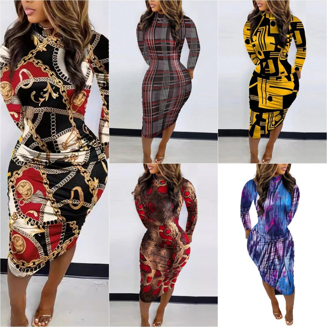 Damen Körperbetontes Kunstwerk Kleid R&B