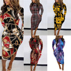 Damen Körperbetontes Kunstwerk Kleid R&B