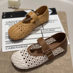 Damen Mary Jane Schuhe mit filigranem Geflecht und verstellbarem Riemen