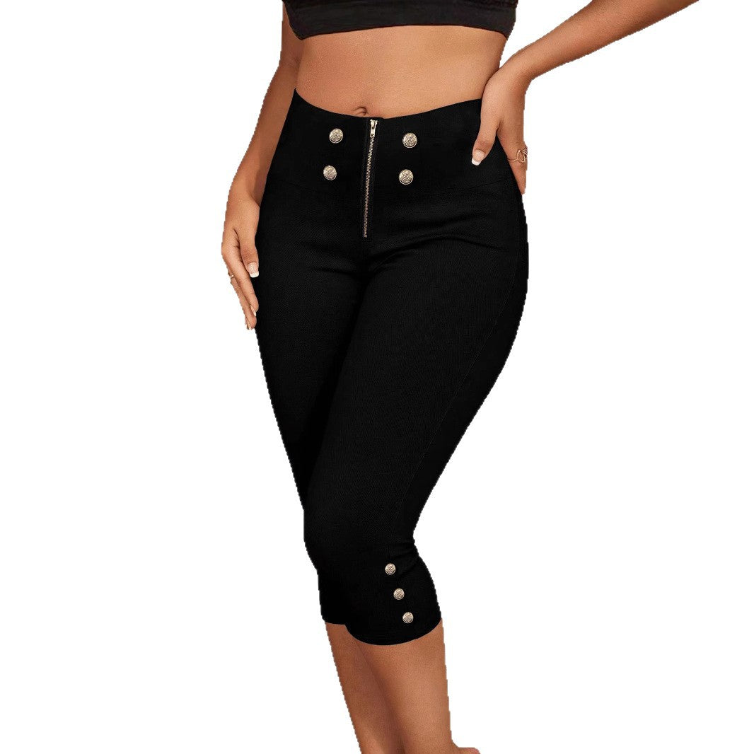 Damen elegante hochtaillierte Kniebundhose R&B