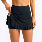 Damen Sportlicher Schwimmskirt mit seitlichen Taschen R&B