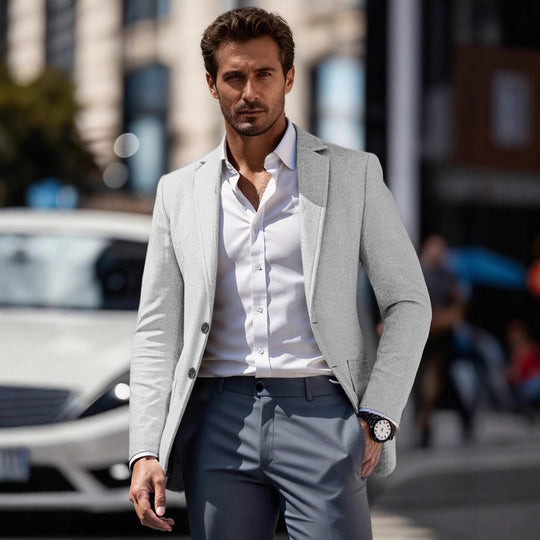 Herren eleganter Business-Anzugblazer mit schmaler Passform R&B