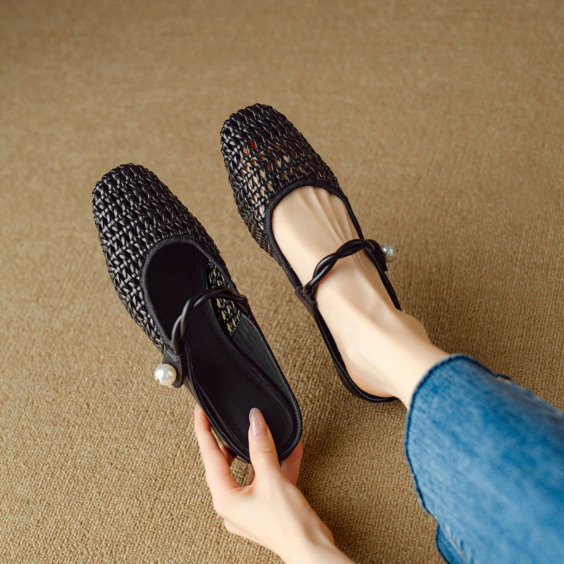 Damen Ballerinas mit elegantem Netzdesign und stylischem Riemchen R&B