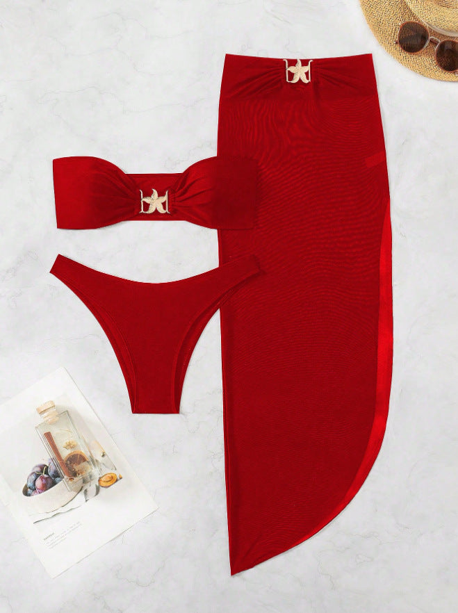 Damen Bikiniset mit transparentem Rock R&B