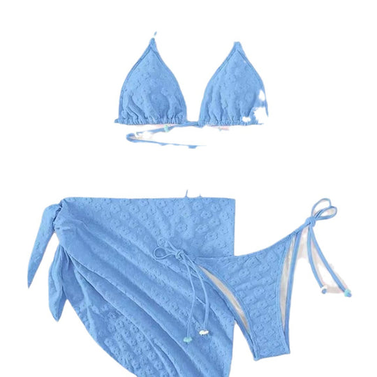 Damen Triangel-Bikini mit modischem Wickelrock R&B