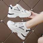 Damen Komfortable Plateau-Sneaker mit atmungsaktiver Mesh-Oberfläche