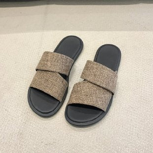 Damen Komfortable Slides mit breiten, modischen Riemen R&B