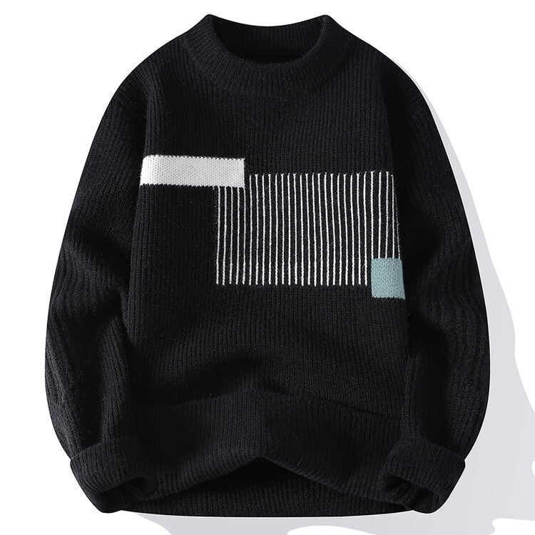 Damen moderner Strickpullover mit geometrischem Muster R&B