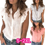 Damen Bluse mit Rüschendetails und Knopfleiste R&B