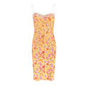 Damen Sommerliches Blumenkleid mit zarter Spitze und Spaghetti-Trägern EB