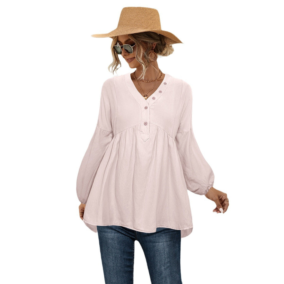 Damen Blusenshirt mit lässigem Schnitt und eleganten Knopfdetails R&B