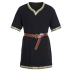 Damen Mittelalterliches Kleid mit dekorativem Kragen und Gürtel
