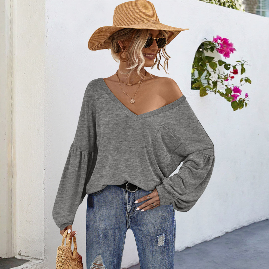 Damen Off-Shoulder Bluse mit voluminösen Ärmeln und modernem Schnitt R&B