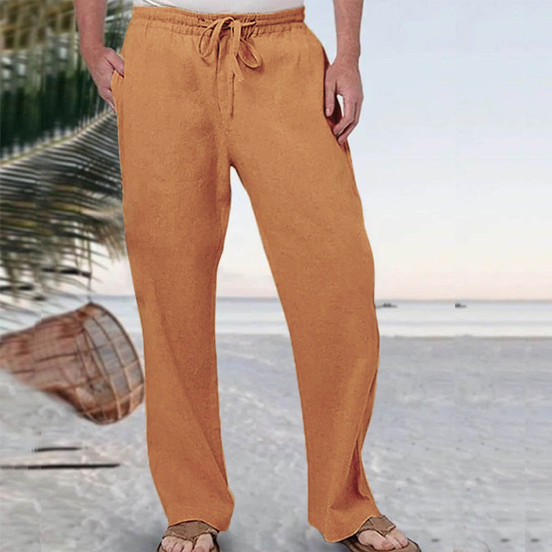 Herren nan weiche Loungehose aus Baumwolljersey mit elastischem Tunnelzugbund und seitlichen Eingrifftaschen R&B