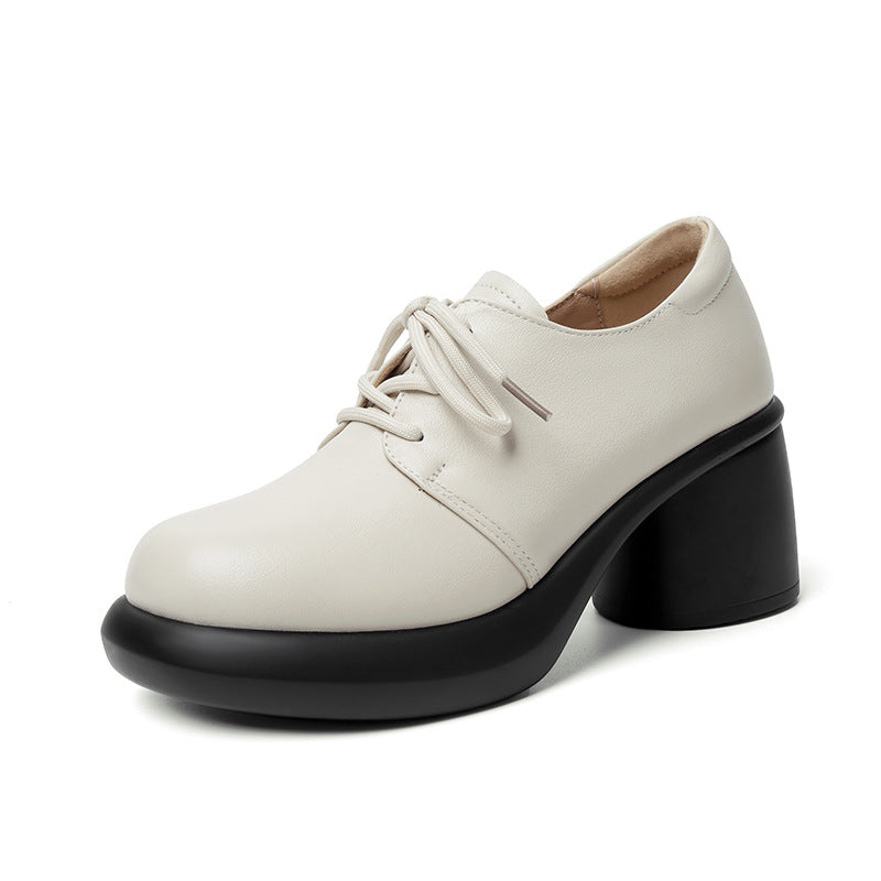 Damen Elegante Schnürschuhe mit hochgezogenem Blockabsatz und weichem Innenfutter R&B