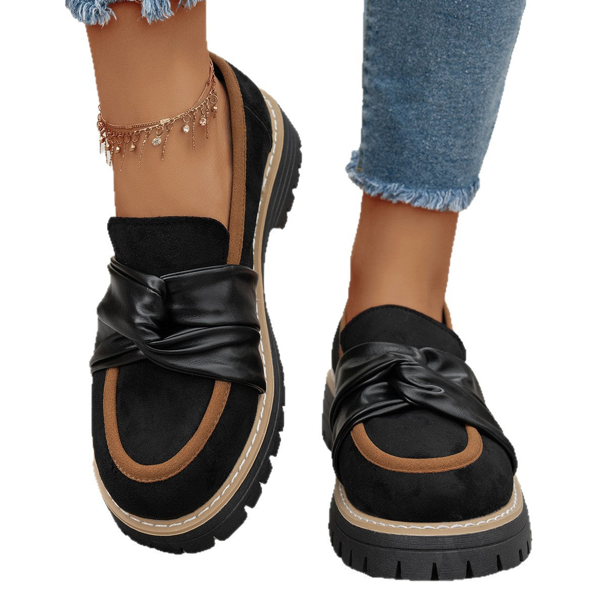 Damen Elegante Slipper mit dekorativer Knotendetail und rutschfester Sohle R&B