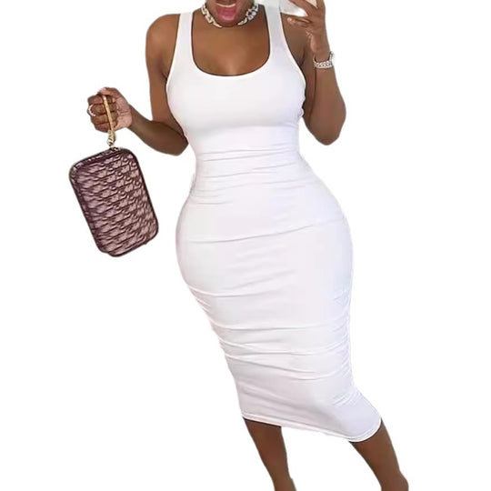 Damen Figuraffiniertes Midi-Kleid mit Raffungen R&B