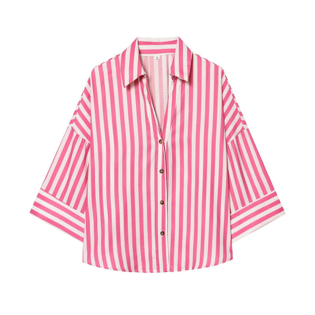 Damen Hemdblusenshirt mit lässigem Schnitt und eleganten 3/4-Ärmeln R&B
