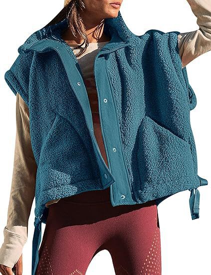 Damen kuschelige Weste aus Fleece mit praktischen Taschen und innovativem Design R&B