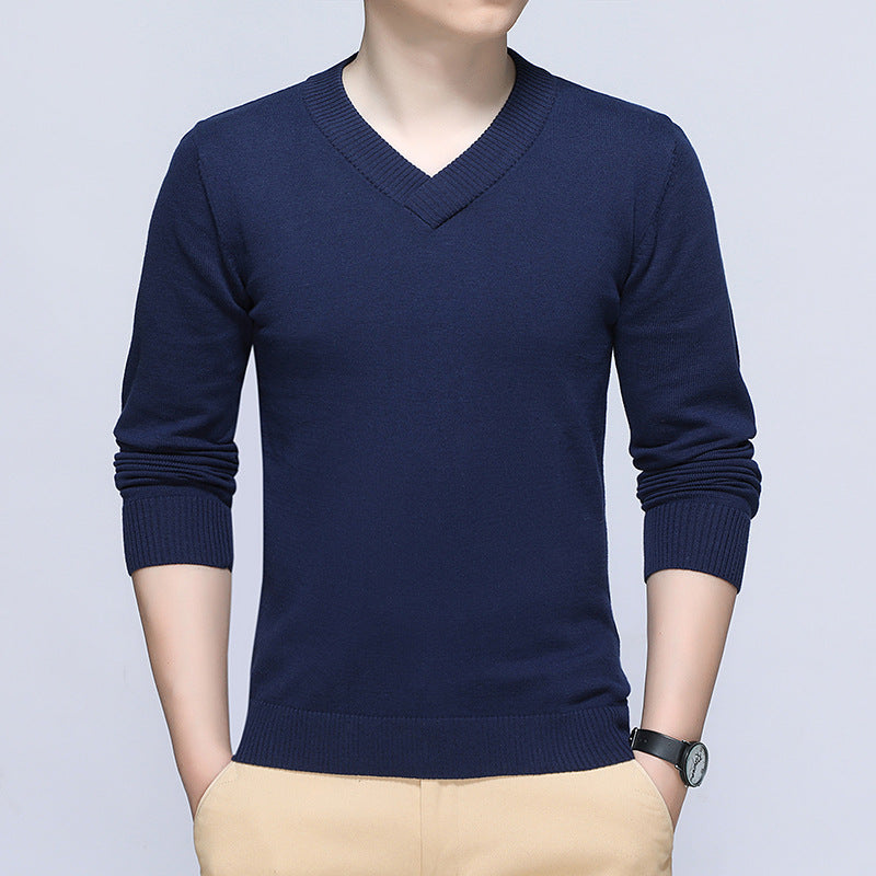 Herren eleganter Pullover mit V-Ausschnitt und feiner Strickstruktur R&B