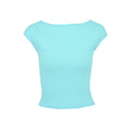 Damen Crop-Top mit weitem Ausschnitt und figurbetonter Passform EB