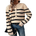 Damen Strickpullover mit Knopfleiste R&B
