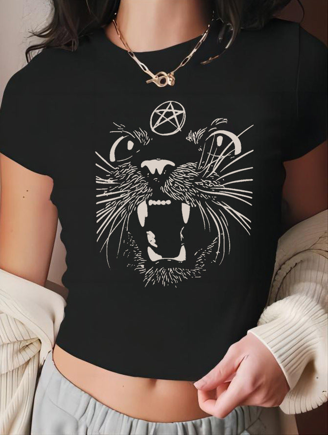 Damen Crop Top mit 90er Jahre Aufdruck R&B