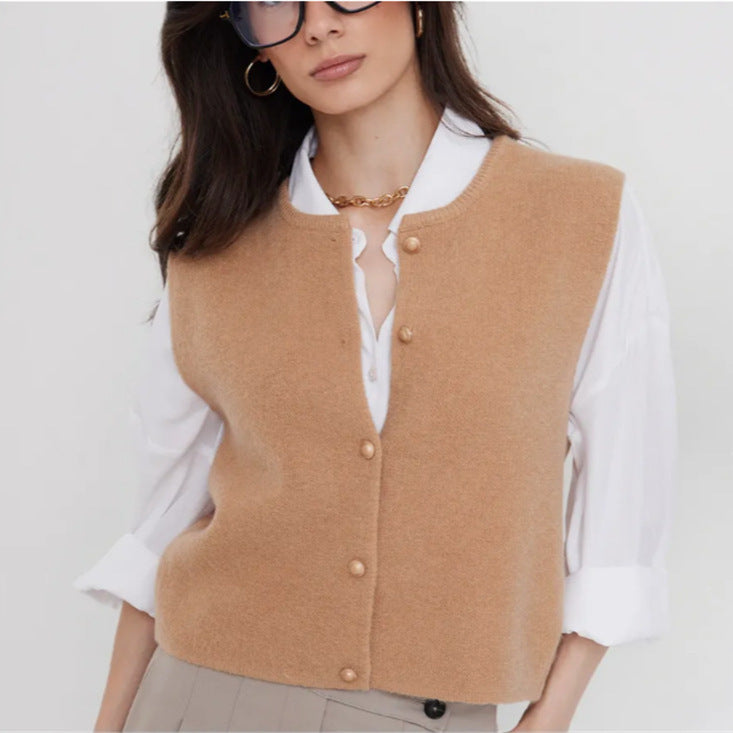 Damen Strickweste mit edlen Knöpfen R&B