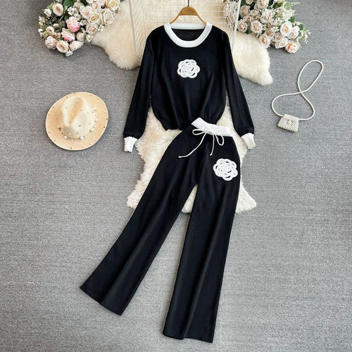 Damen elegantes und komfortables Freizeit-Set mit floralem Design R&B