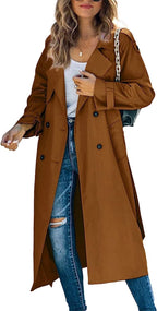 Damen Eleganter Trenchcoat im Oversize-Stil mit Taillengürtel R&B