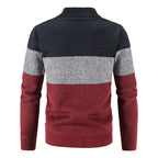 Herren Strickjacke mit modernem Zipper und karierter Innenausstattung