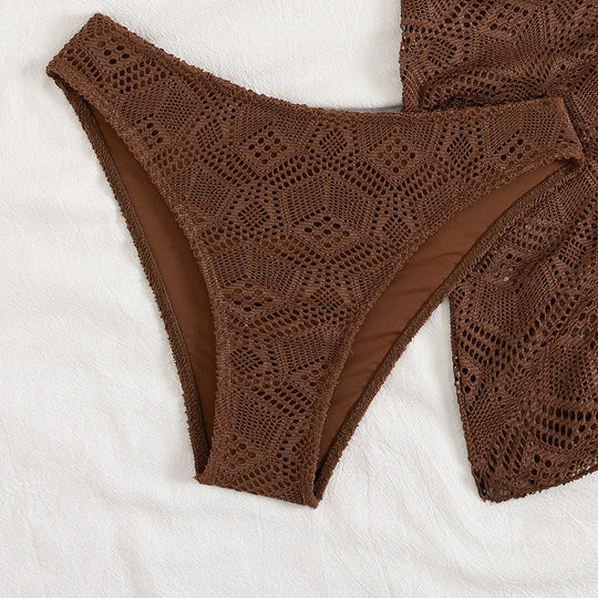 Damen Häkel-Bikini-Set mit schickem Rock R&B