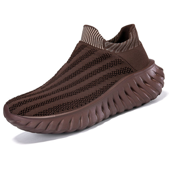 Unisex nan nahtloser Strick-Schlupf-Sneaker mit elastischem Sockenkragen und profiliertem Dämpfungssohlenprofil R&B