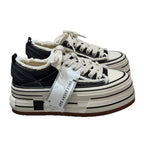 Damen Plateau Sneakers im Street-Style mit modernen Textil-Details R&B