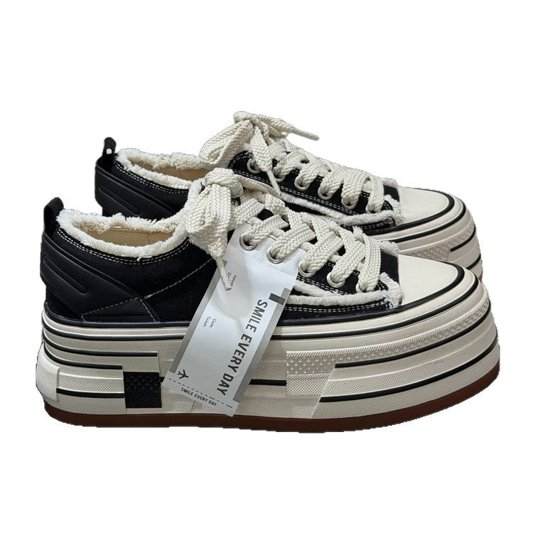 Damen Plateau Sneakers im Street-Style mit modernen Textil-Details R&B