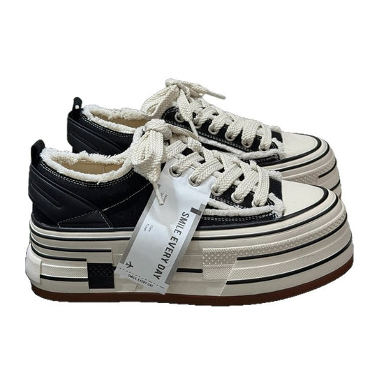 Damen Plateau Sneakers im Street-Style mit modernen Textil-Details R&B
