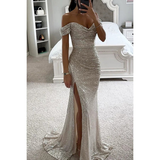 Damen Abendkleid mit schimmernden Pailletten R&B