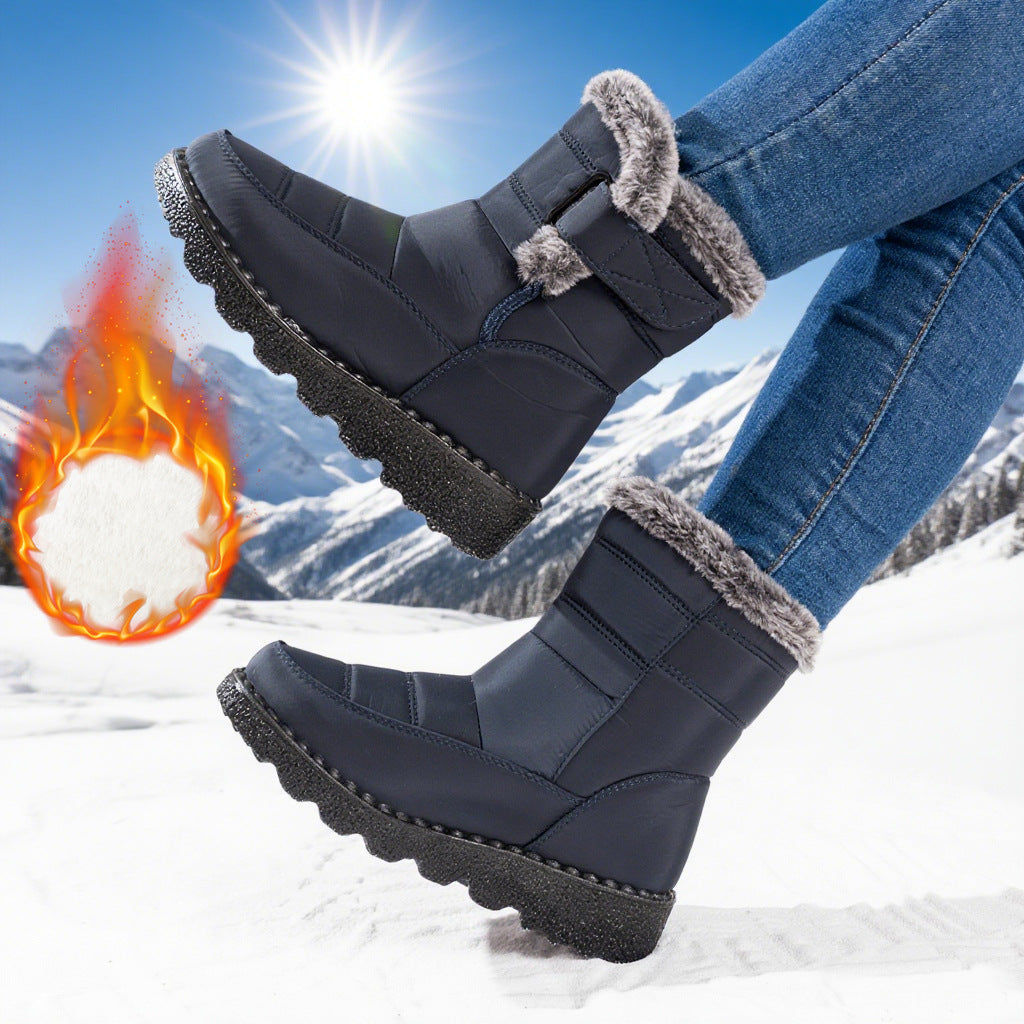 Damen Winterboots mit warmem Fleece-Futter und rutschfester Sohle R&B