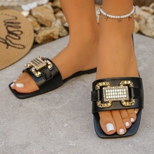 Damen Riemchen-Sandalen mit funkelnden Schmuckdetails R&B